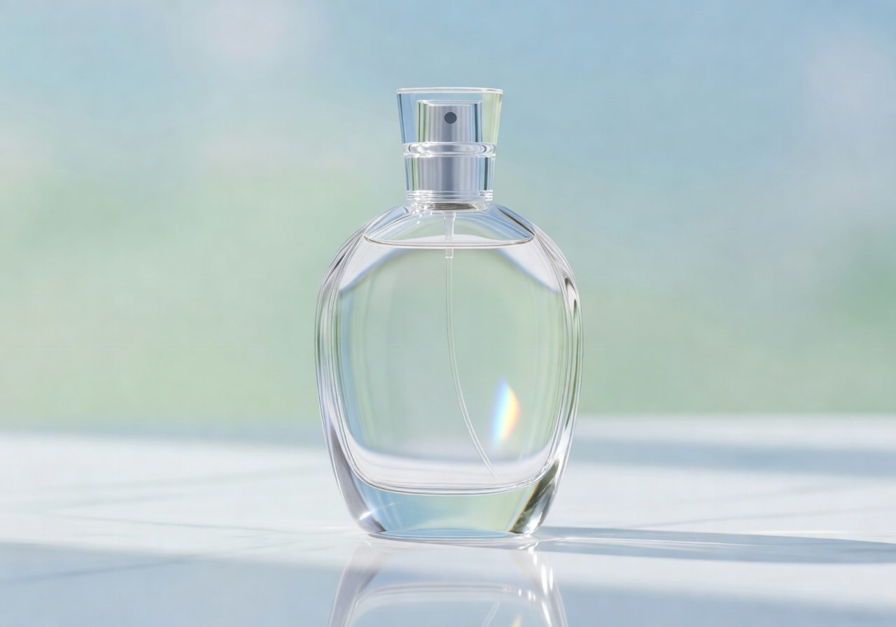 Crystal clear fresh perfume bottle
