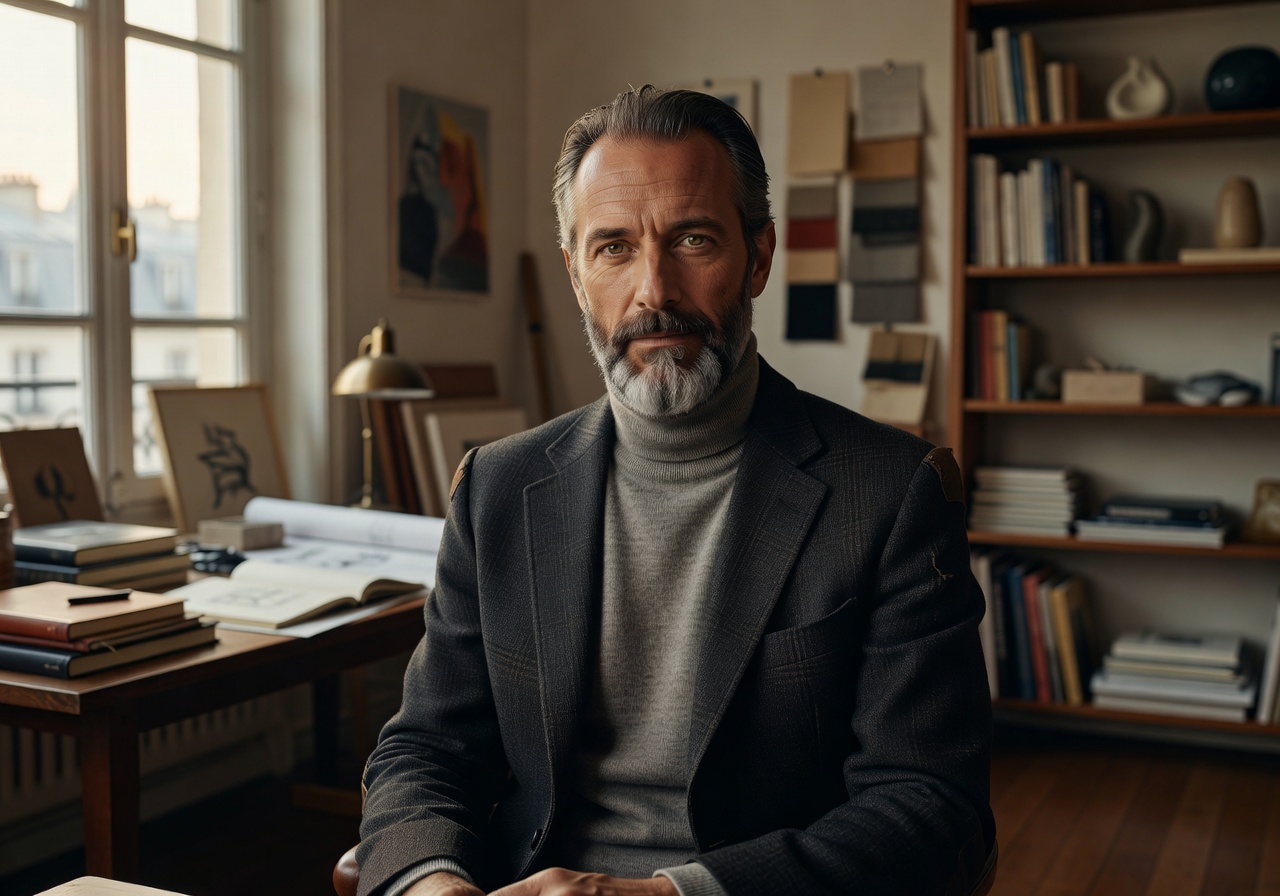 Distinguished French creative director portrait